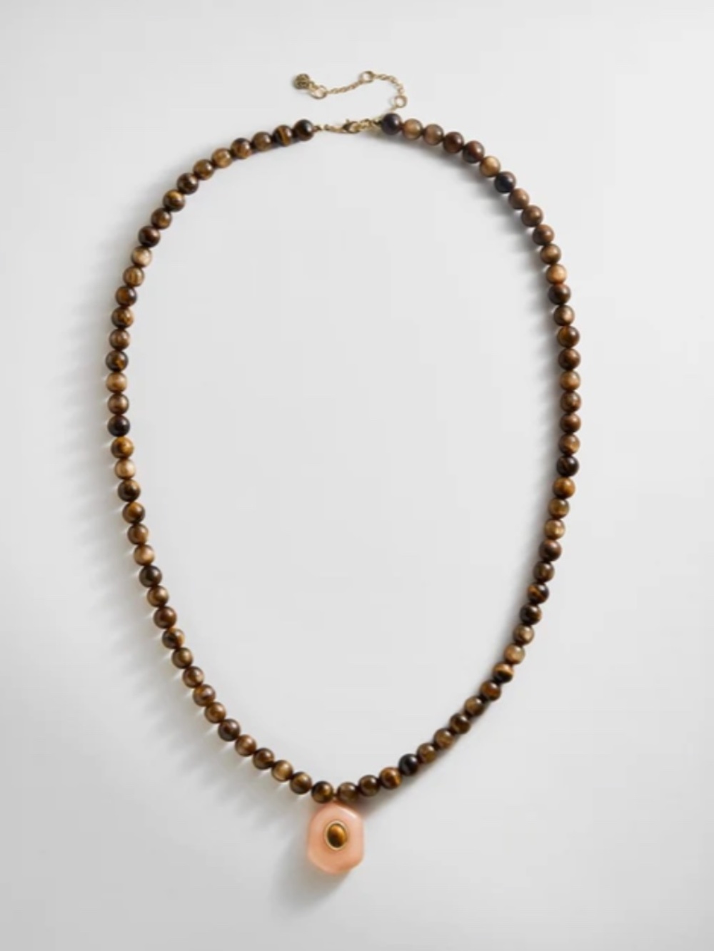 NWT BaubleBar Janelle Semi-precious Tiger Eye Beaded Pendant Necklace